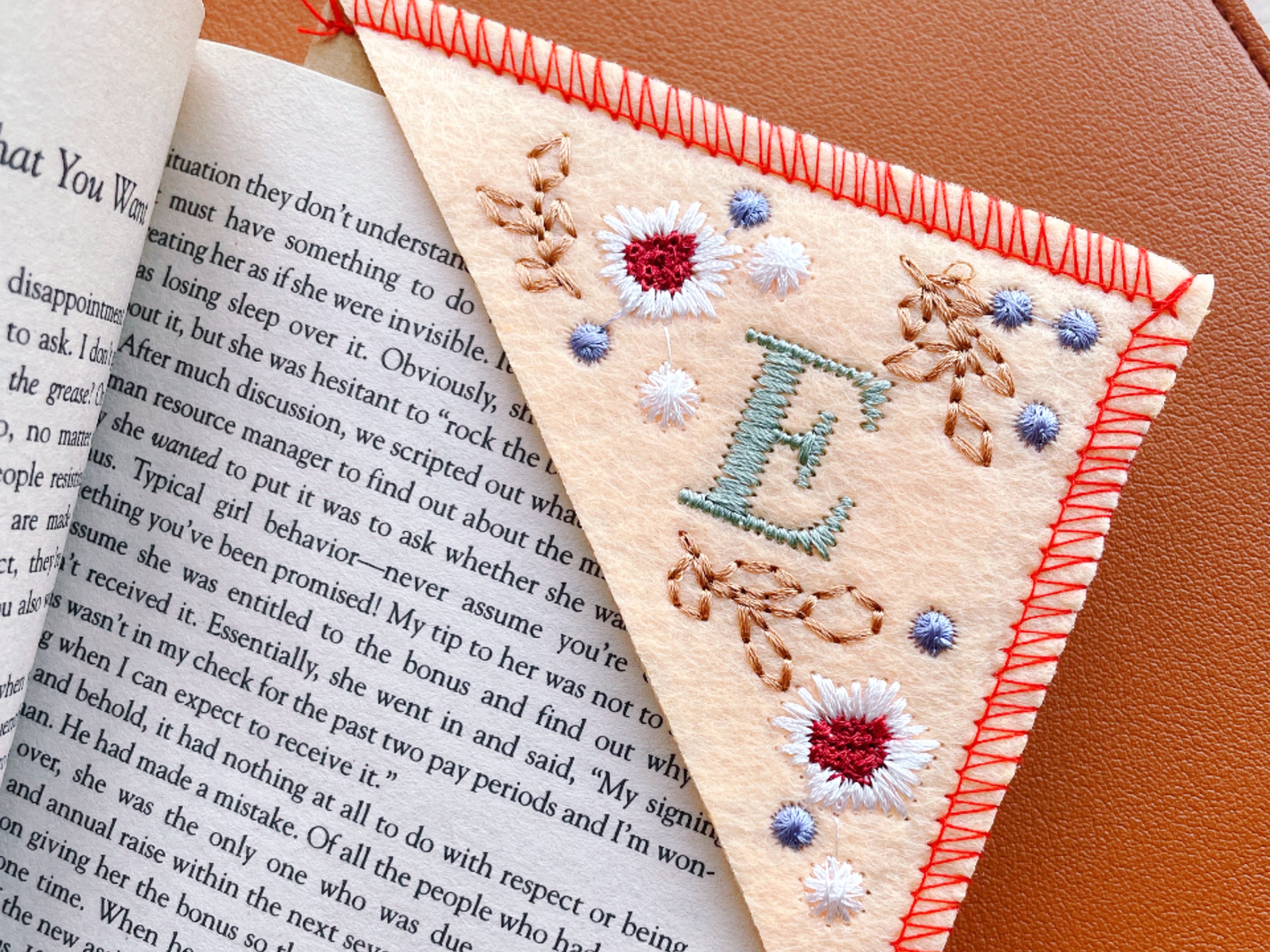 personalized handmade embroidery bookmarks