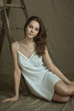 Load image into Gallery viewer, Linen night gown with linen slip laced for women