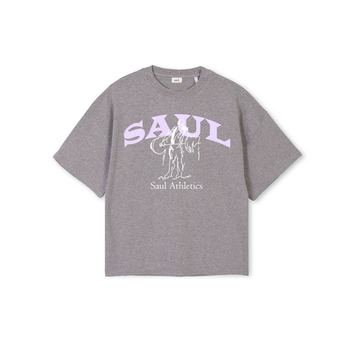 Saul Athletics Tee - Heather Grey & Pink