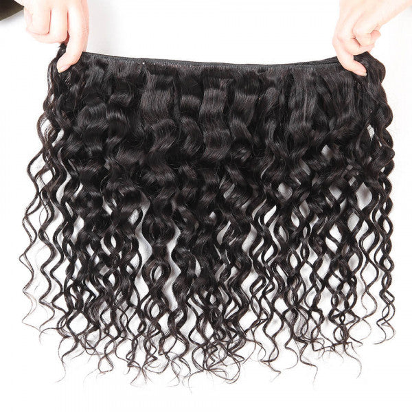 Amanda Indian Hair Water Wave 4 Bundles With 13*4 Lace Frontal 10A Grade 100% Remi Human Hair Soft Shiny Wave Hair