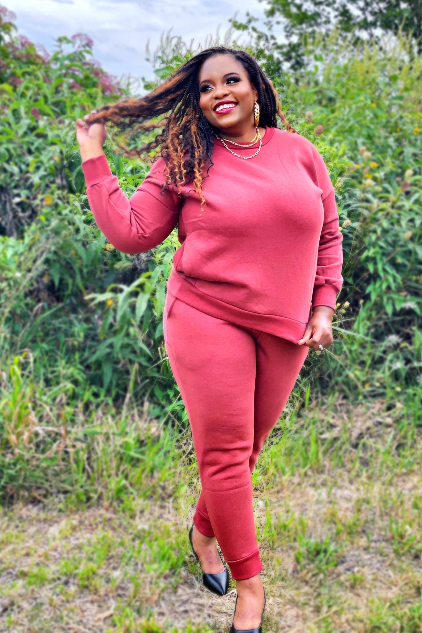 Plus Size Women's Two Piece Sweatsuit Outfits Spring And Fall