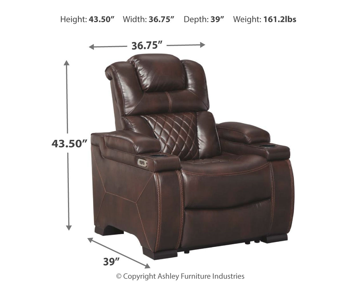 Warnerton Power Recliner Chair Adjustable Headrest 7540713