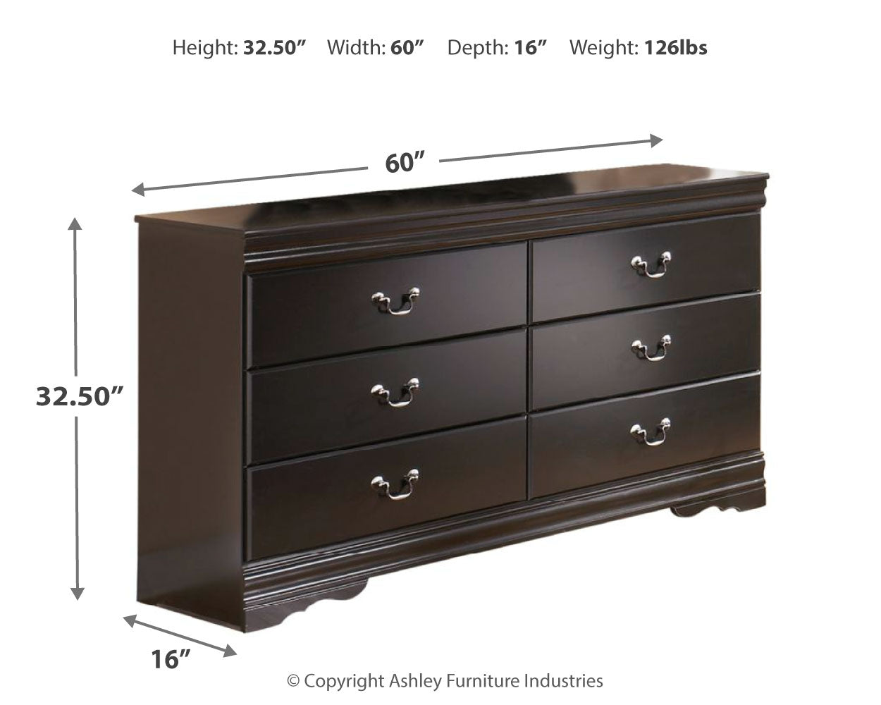 Huey Vineyard Black Dresser B128 31 Ashley Furniture
