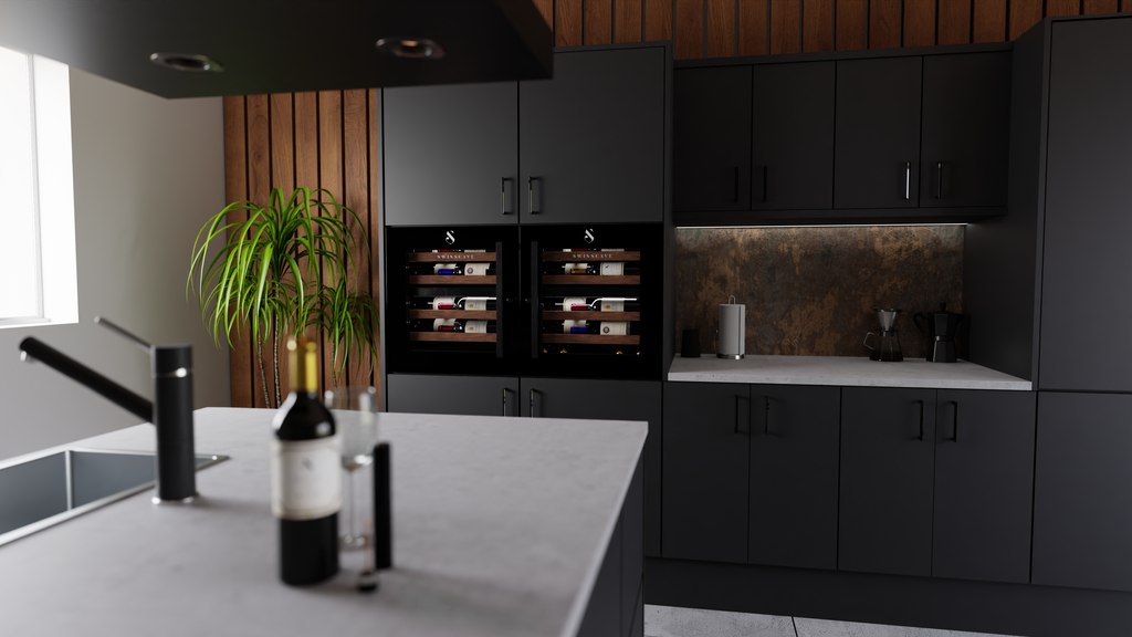 Kitchen integrated Swisscave Dual Zone Wine cabinet