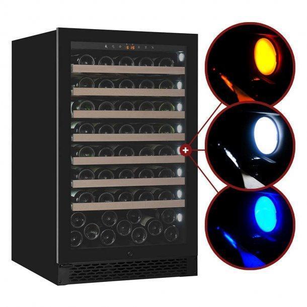 Pevino PNG88S-HHB Wine Fridge - 95 bottles - Built In - Single Zone Wine Cooler - 595mm Wide - Black