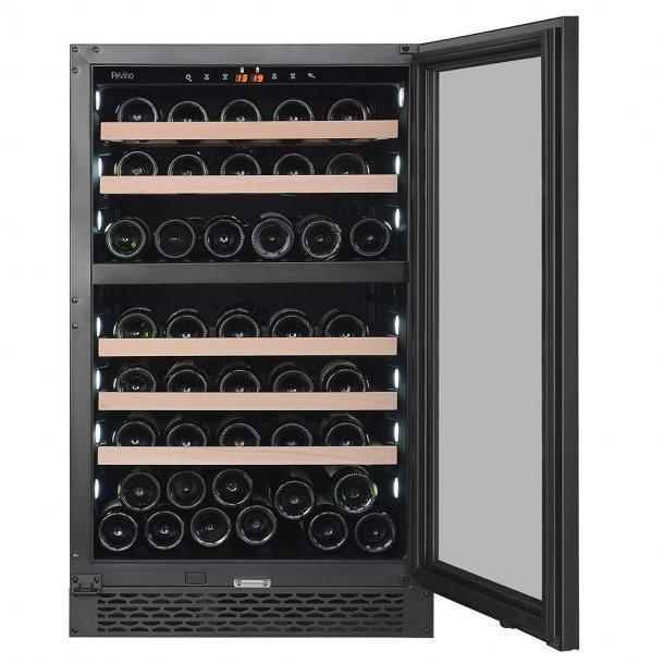 Pevino PNG88D-HHB Wine Fridge - 88 bottles - Built In - Dual Zone Wine Cooler - 595mm Wide - Black