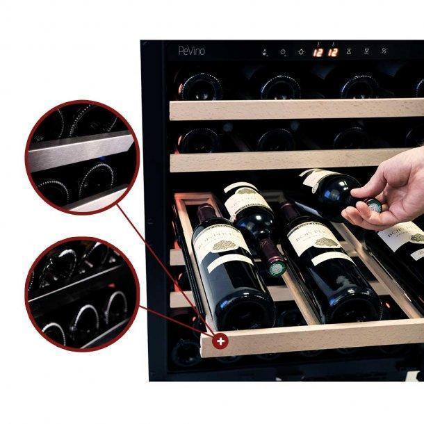 Pevino Majestic single zone Wine Fridge - 46 bottles - 1 zone -  wine cooler - 595mm - Black - Pevino wine cooler PNG46SK-HHB