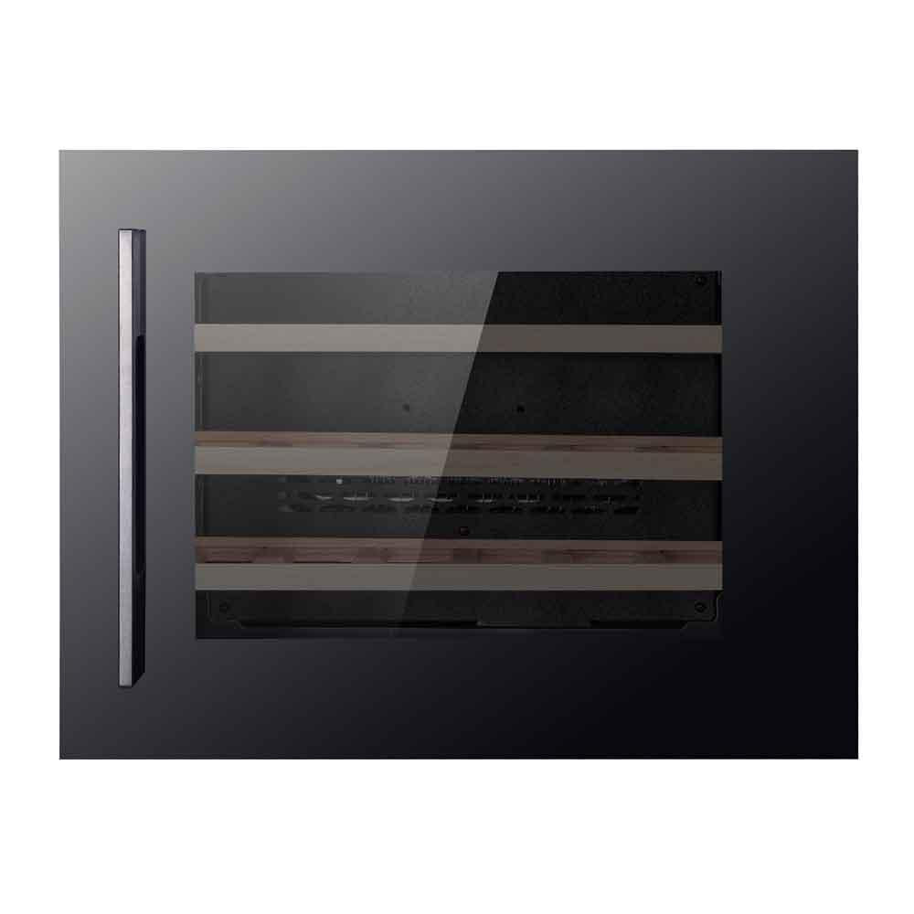 Pevino PI24S-B Wine Fridge - 24 bottles - Single zone Integrated wine cooler - 550mm Wide - Black glass front