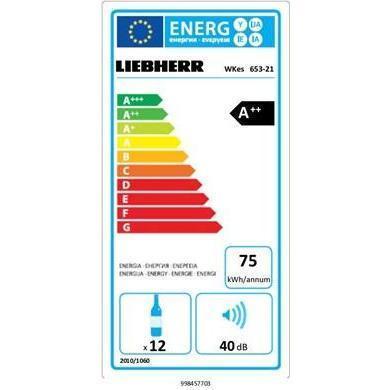 Liebherr WKes 653 Grand Cru - Single Zone Freestanding Wine Cabinet - Glass Insulated Door -Stainless Steel Housing - 440mm Wide - 12 Bottles