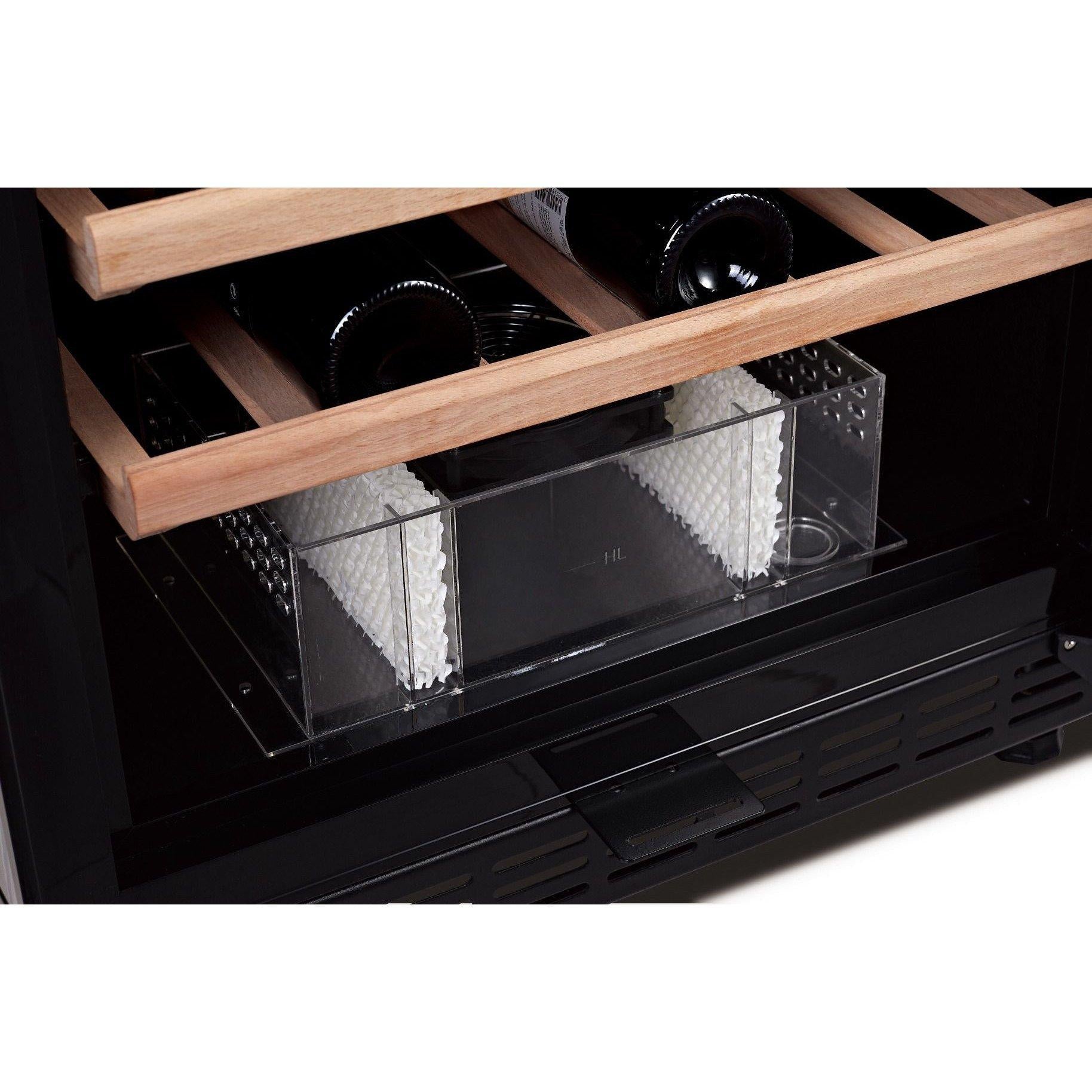 Swisscave WLB-450FHU -MIX - Single Zone Wine Cooler / Wine Fridge (147-163 BOT) with Active Air Humidification Management - 600mm Wide