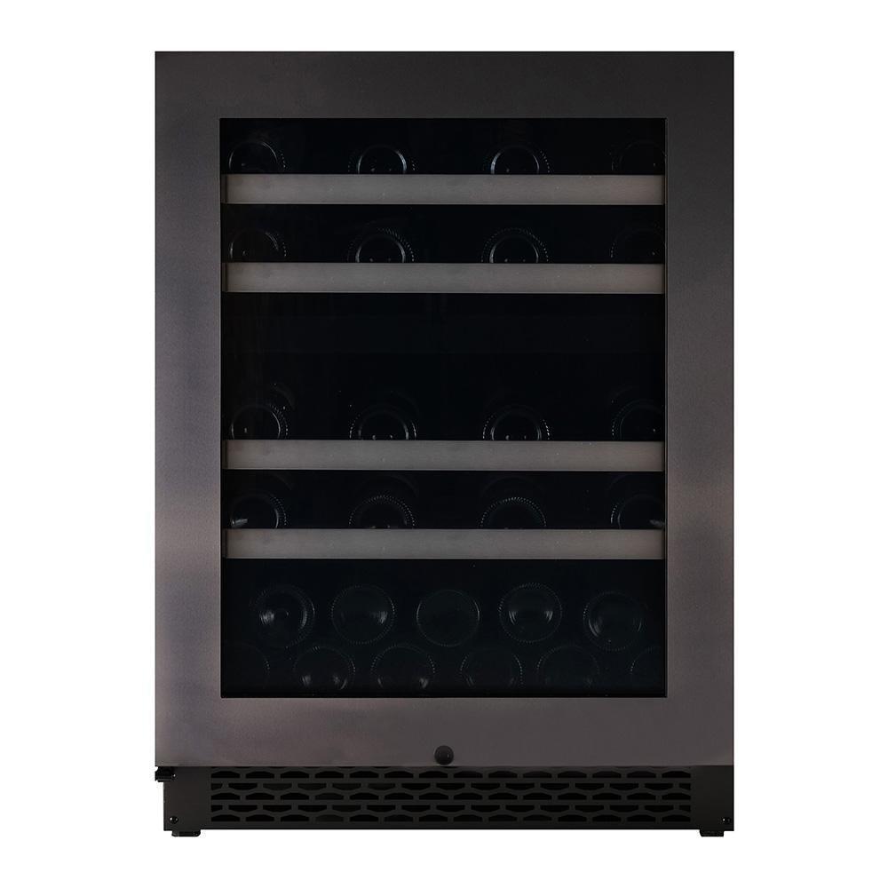 Pevino Majestic 39 bottles  - Built in Wine cooler / Wine Fridge - 39 bottles - 2 zones - Black steel - 595mm Wide