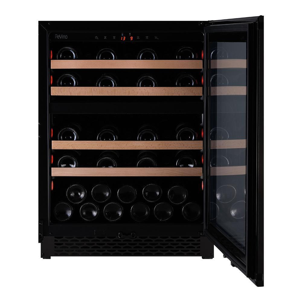 Pevino Majestic 39 bottles  - Built in Wine cooler / Wine Fridge - 39 bottles - 2 zones - Black steel - 595mm Wide