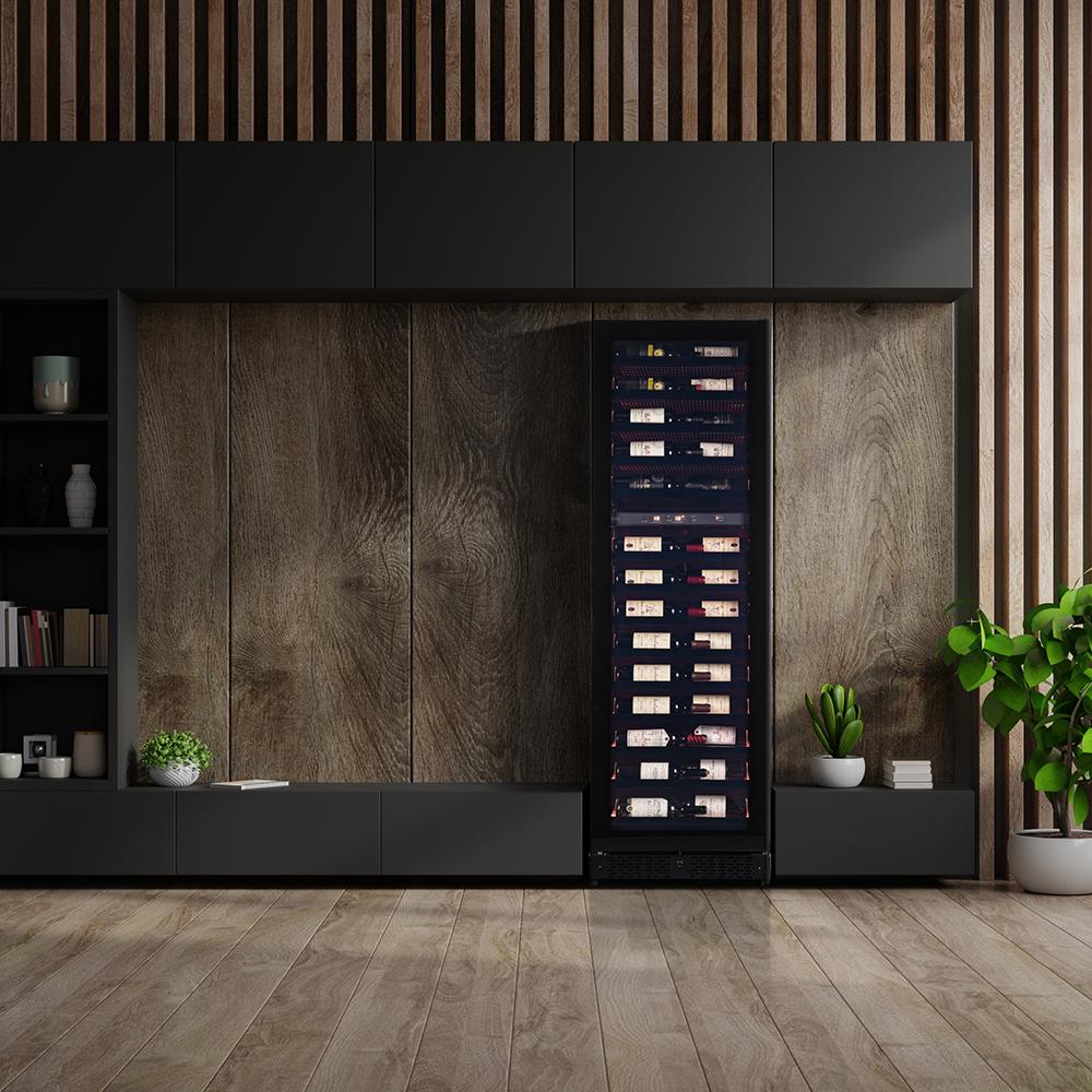 Pevino Imperial BI 96 bottles - 2 zones - Black glass front - Dual Zone Wine Cabinet - Black - PBI100D-HHB