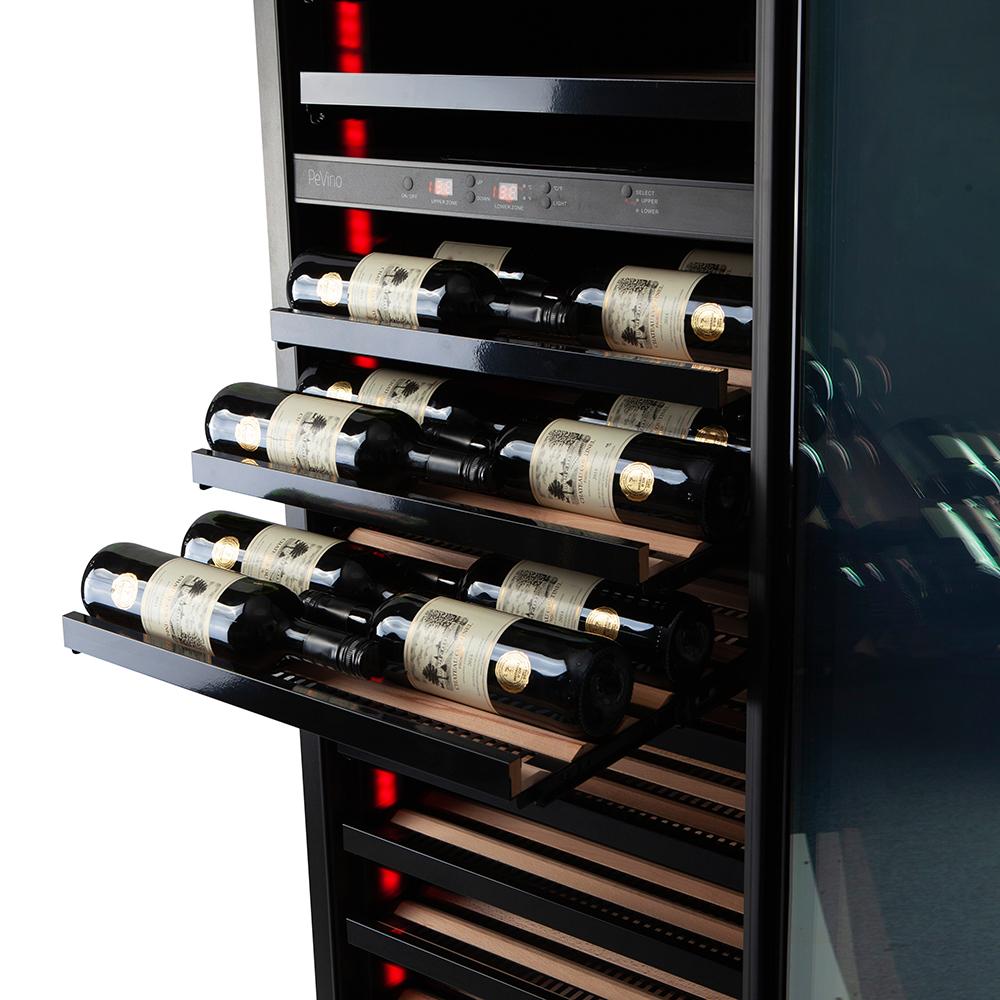 Pevino Imperial BI 96 bottles - 2 zones - Black glass front - Dual Zone Wine Cabinet - Black - PBI100D-HHB