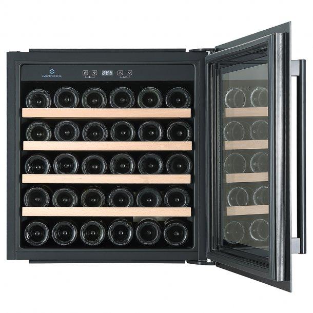 CaveCool Morion Dravite Wine Fridge - 36 bottles - Dual zone integrated wine cooler - 545mm Wide - Black