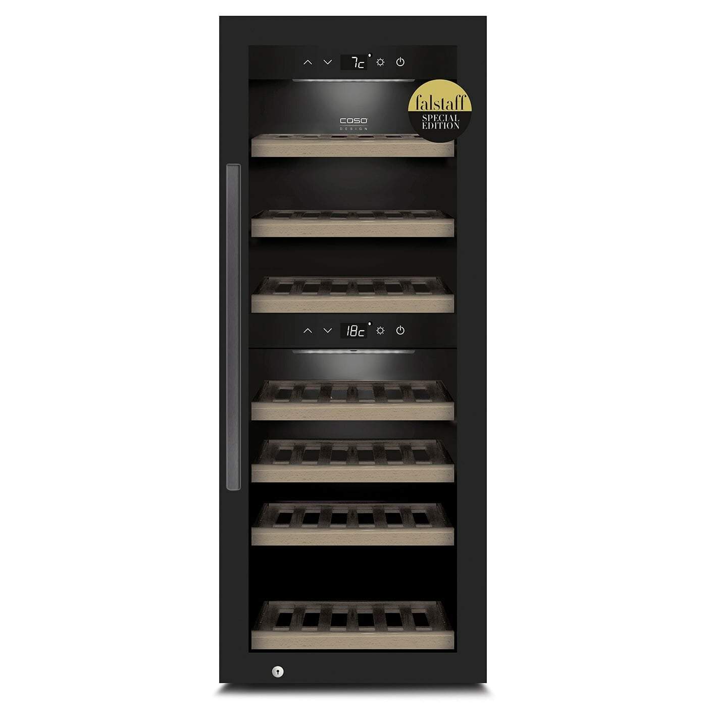 CASO WineExclusive 38 Smart - App controlled -Dual Zone Freestanding Wine Fridge - 38 Bottles - Black