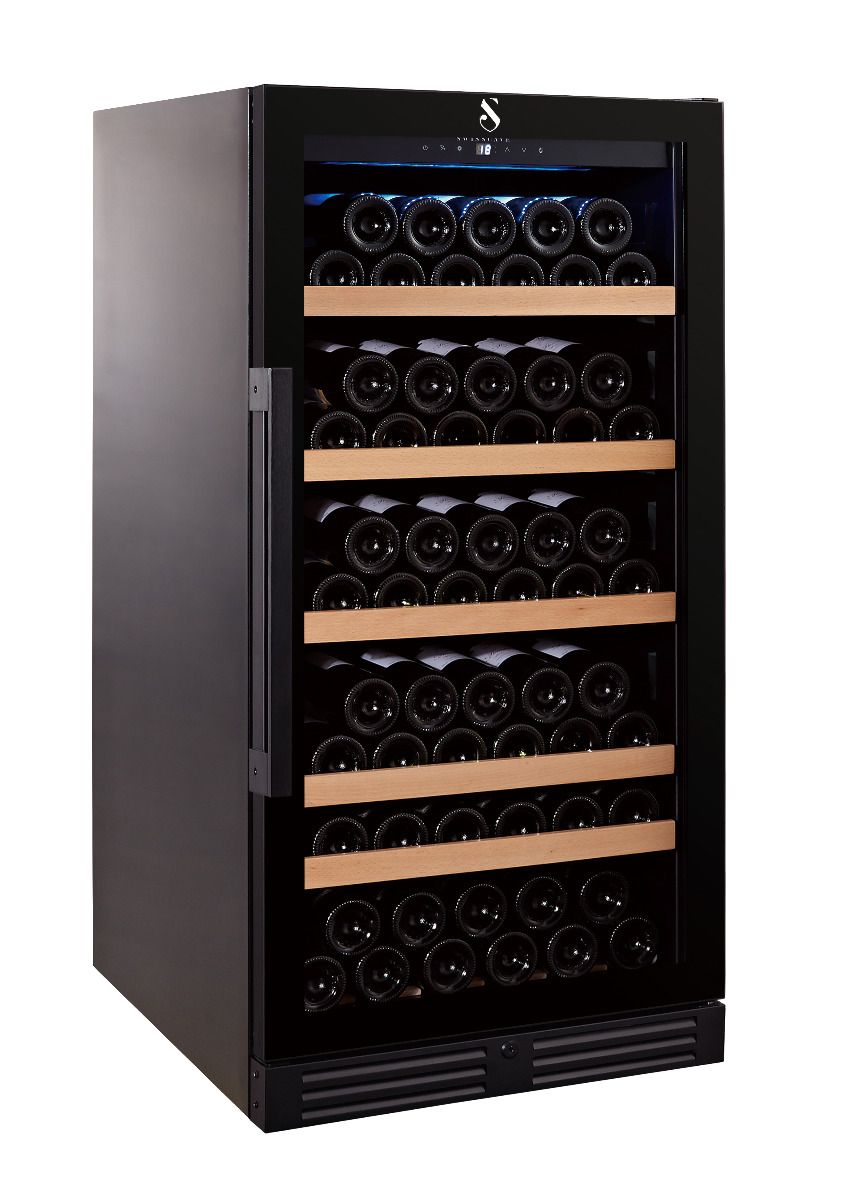 Swisscave Wine fridge - Swisscave WL355F - Single Zone Wine Cabinet - Black WL355F (112 - 130 BOT)