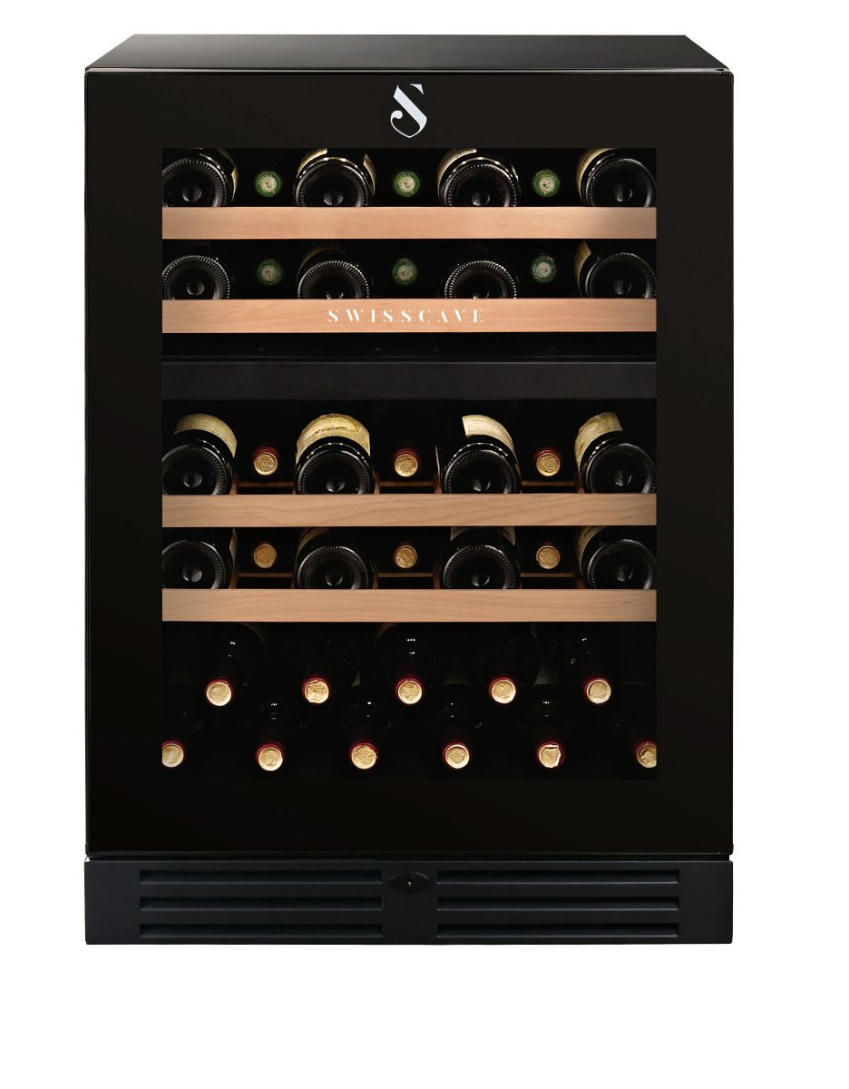 Swisscave WLB-160DF - Black Edition Dual Zone - Built in Wine Cabinet (40-50 BOT) - 595mm Wide