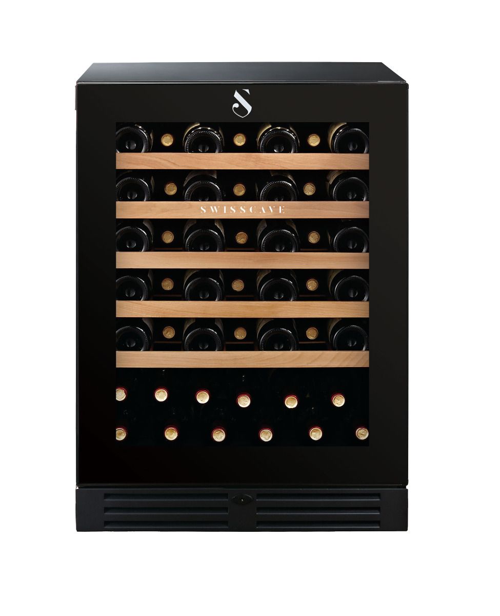 Swisscave WLB-160F - Black Edition Single Zone Wine Cabinet (47 - 55 BOT) - 595mm Wide