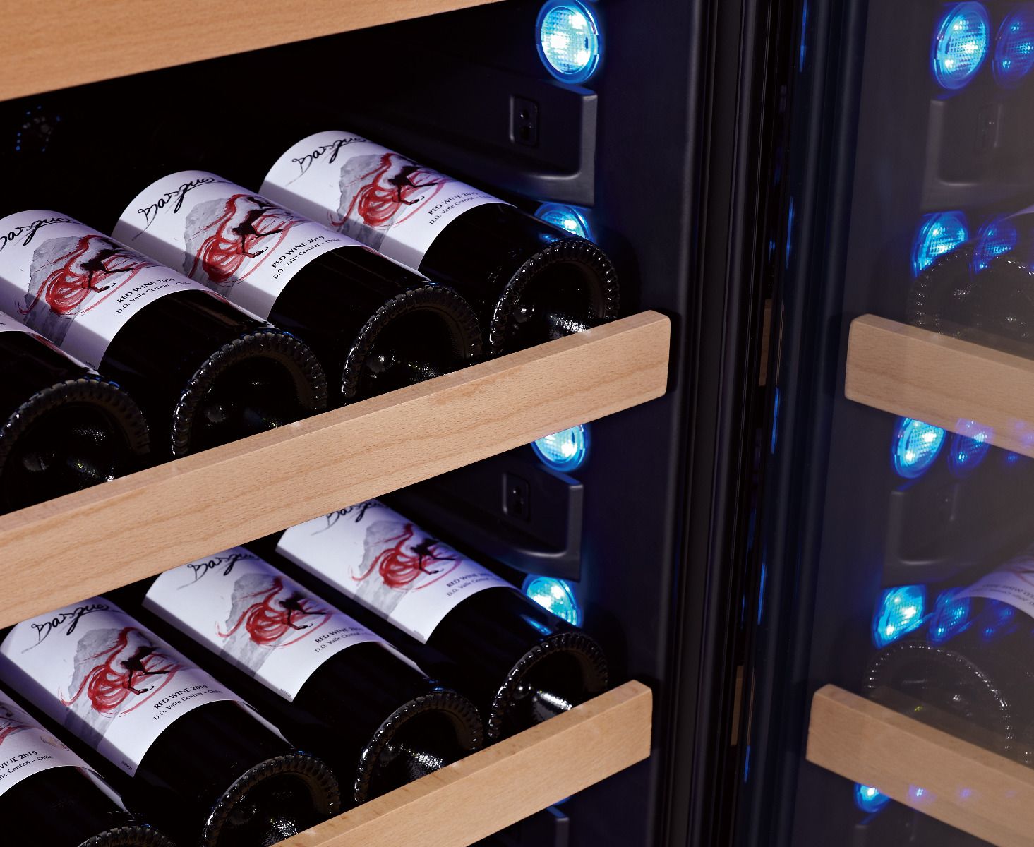 Swisscave WLB-160DF - Black Edition Dual Zone - Built in Wine Cabinet (40-50 BOT) - 595mm Wide