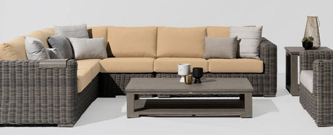 The Cubo Sectional by Ratana Wicker Land Patio 