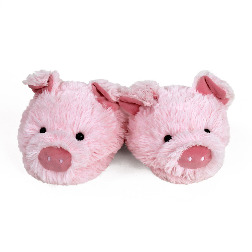 Fuzzy Pig Slippers Everberry