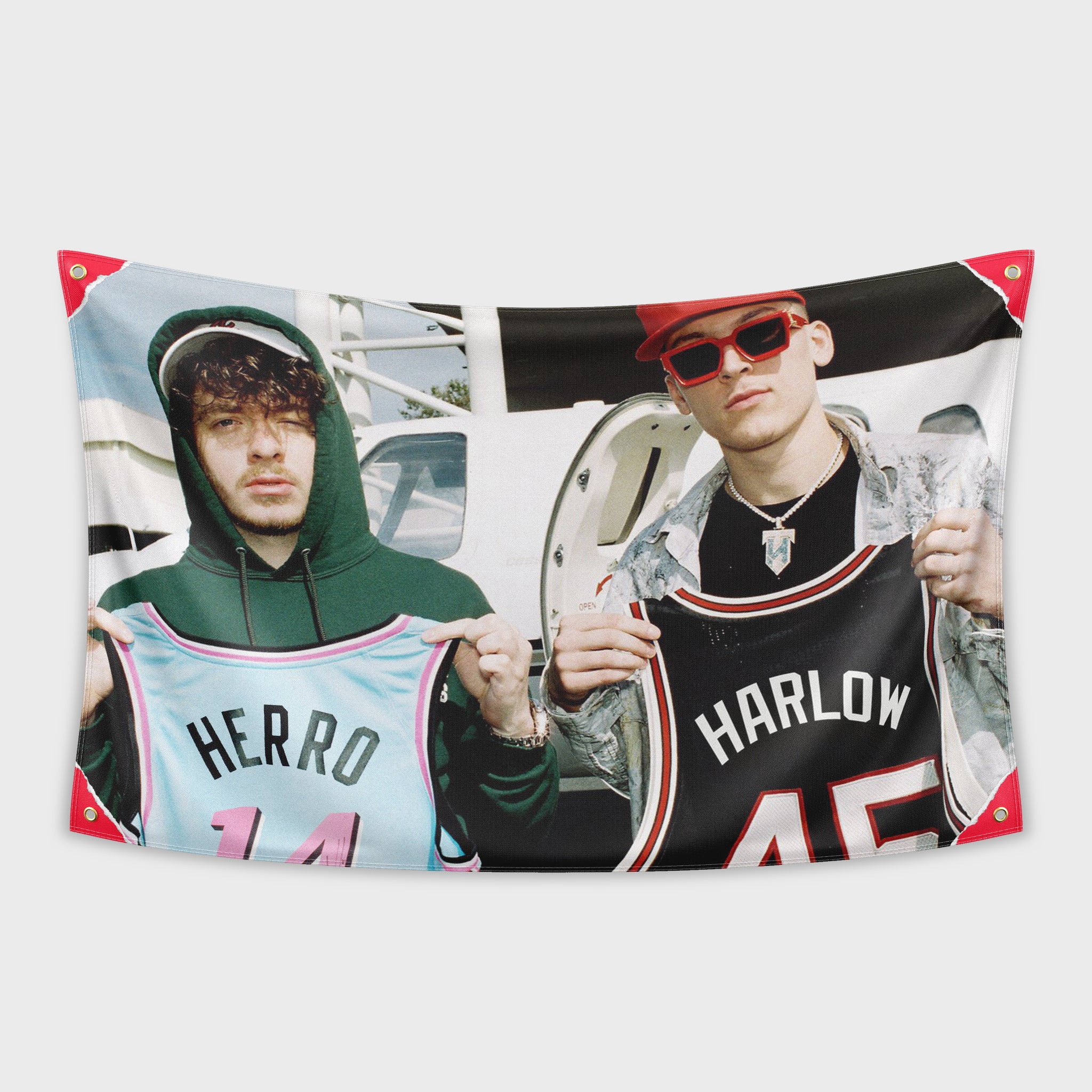 Hype Flags - Jersey Swap Flag | Harlow & Herro Basketball Tapestry