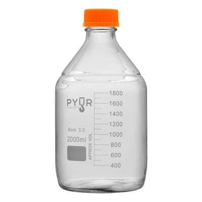 2000ml Glass Reagent Media Storage Bottle GL45 Screw Cap