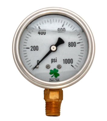 Glycerin Liquid Filled Pressure Gauge, 0 – 1000 psi