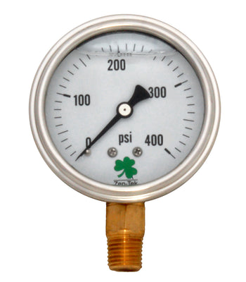 Glycerin Liquid Filled Pressure Gauge, 0 – 400 psi