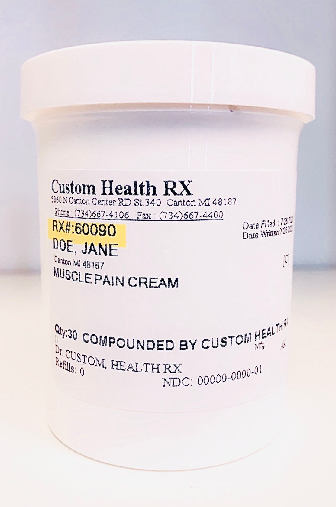 Topical Pain Creams CUSTOM HEALTH RX