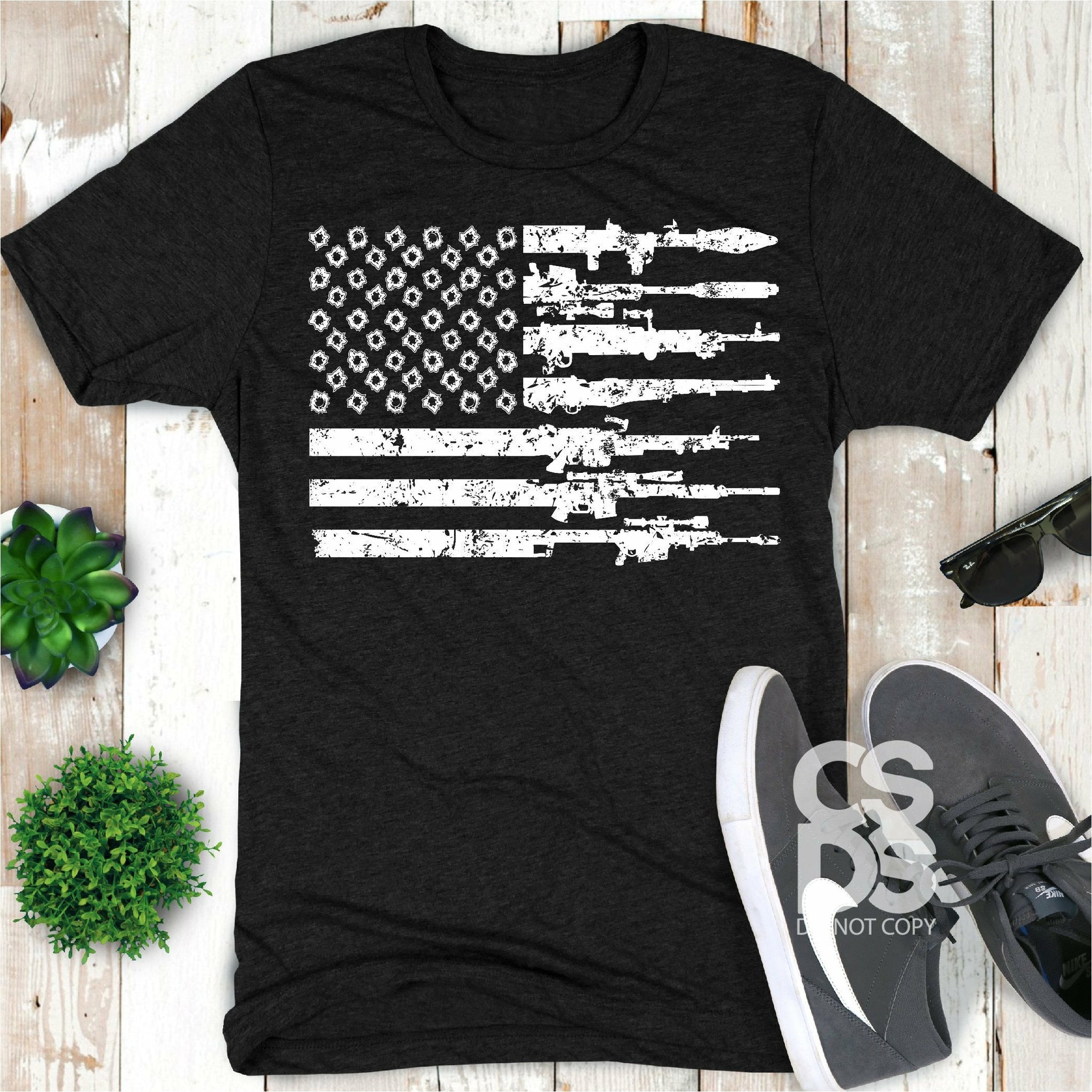 Download Screen Print Transfer Guns And Bullets American Flag White Csds Vinyl