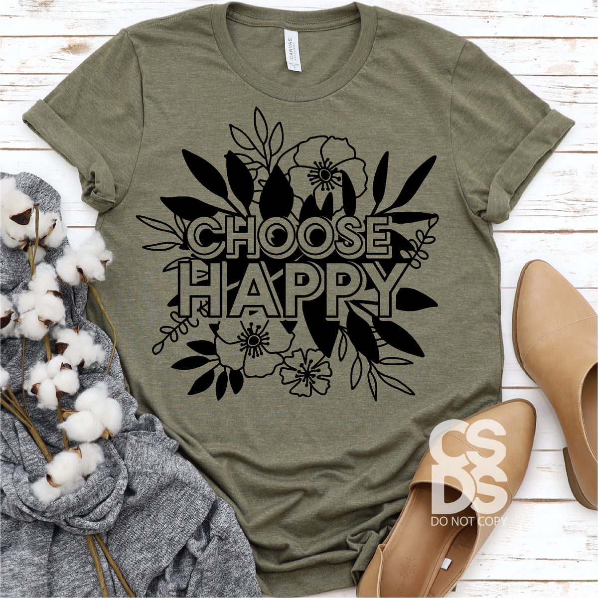 Screen Print Transfer - Choose Happy - Black – CSDS Vinyl