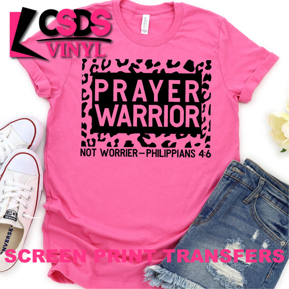 Screen Print Transfer - Prayer Warrior Leopard - Black – CSDS Vinyl