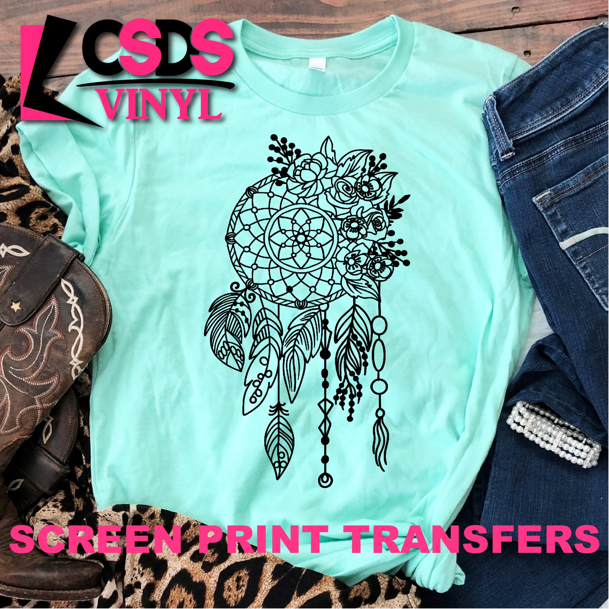 Download Screen Print Transfer Dream Catcher Black Csds Vinyl