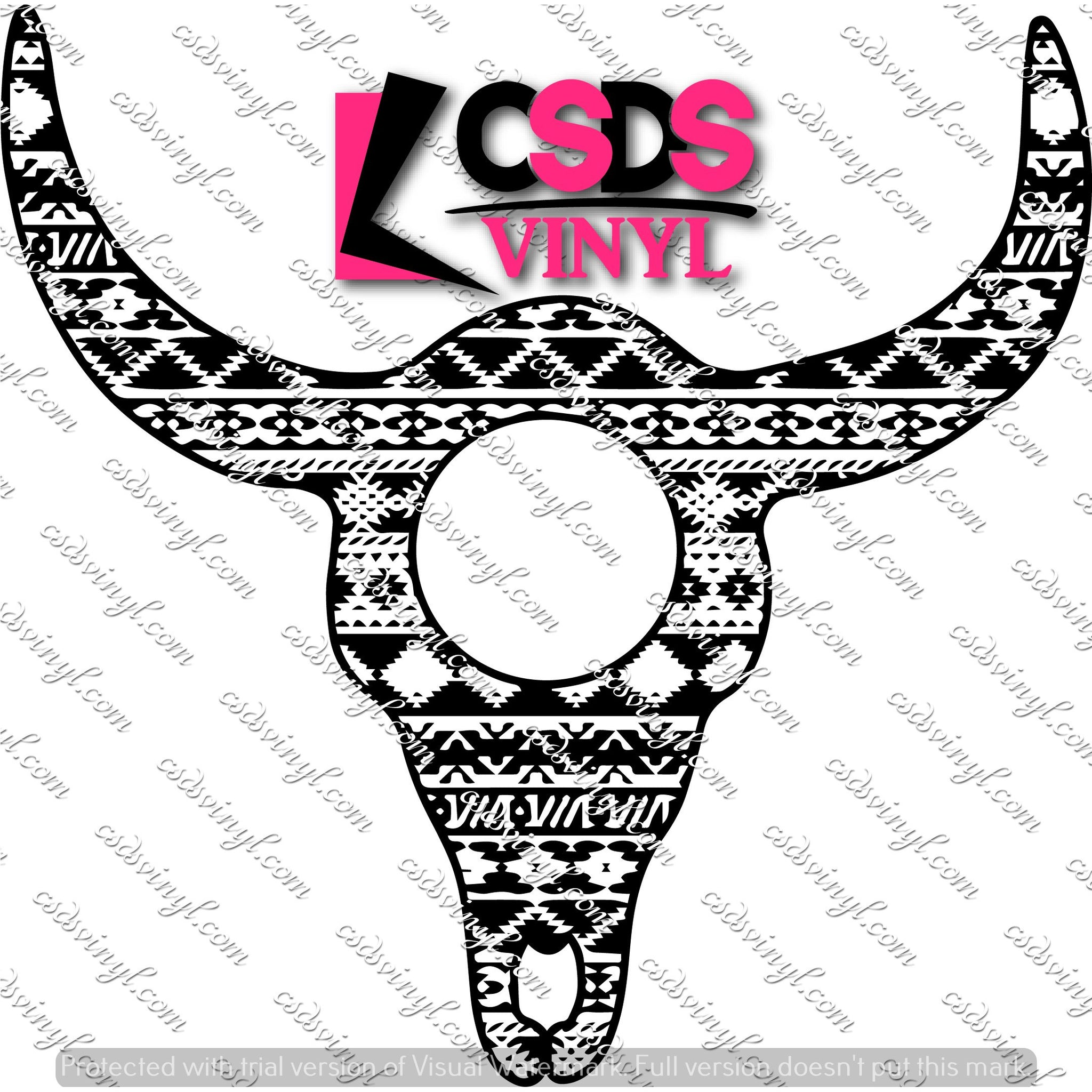 Download Svg0070 Aztec Longhorn Monogram Svg Cut File Csds Vinyl