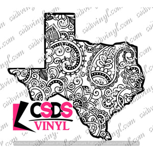 Download Svg0096 Paisley Texas Svg Cut File Csds Vinyl