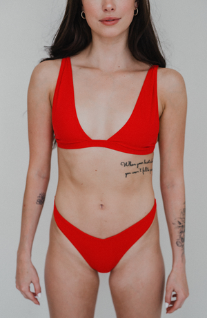 red cheeky bikini bottoms