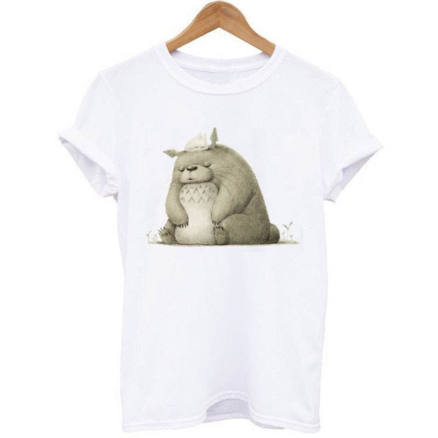 Harajuku 3D Short Sleeve Cat Print Funny T-shirt