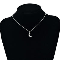 Cute Simple Moon Bohemia Silver Color Chain Necklace