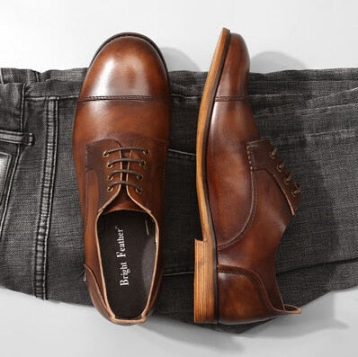 mens casual leather oxford shoes