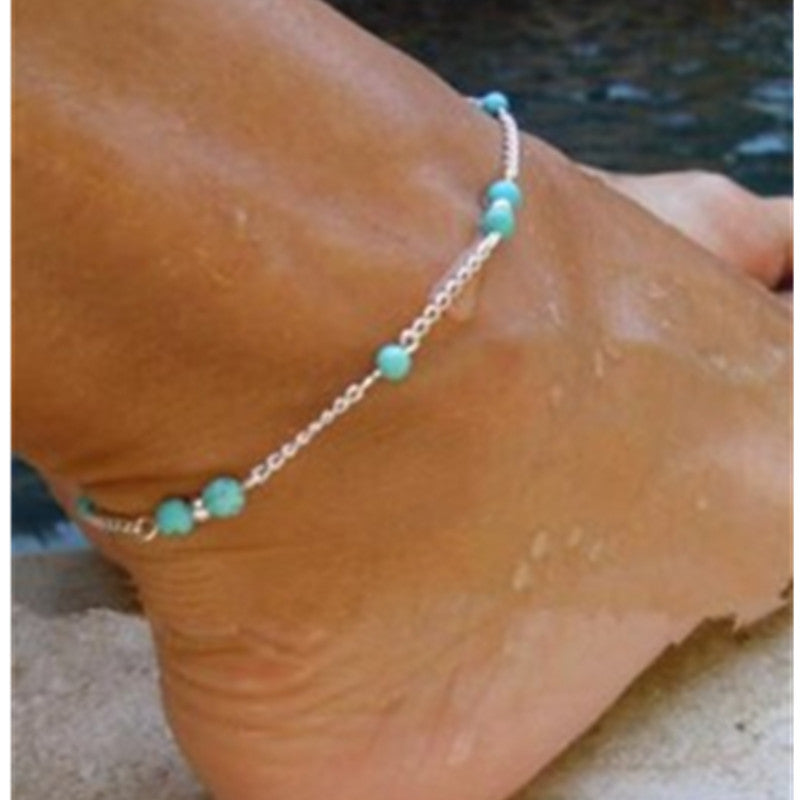 silver anklet feet