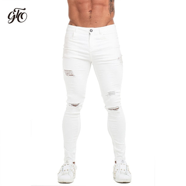 Super Spray on Skinny jeans men white 