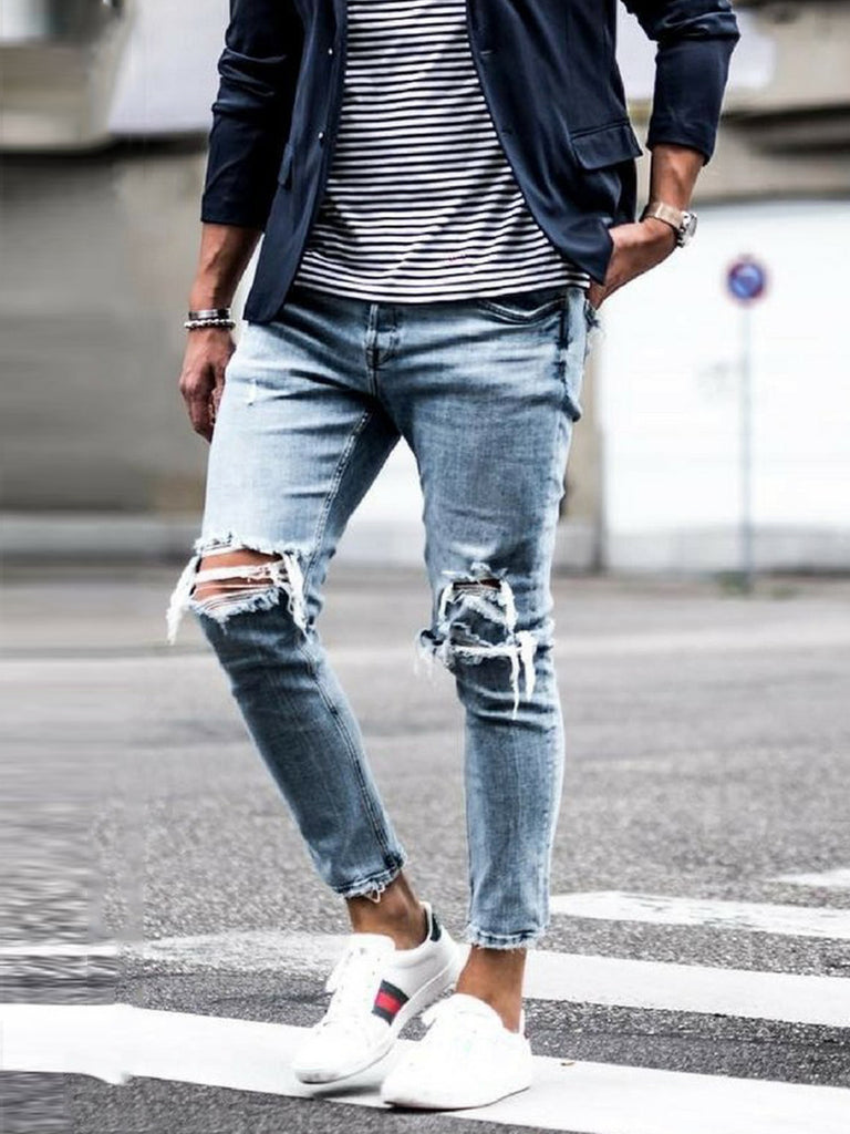 destroyed ripped jeans mens