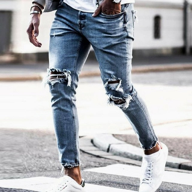 grey ripped jeans mens