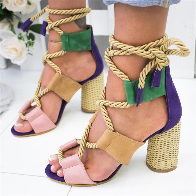 boho heeled sandals