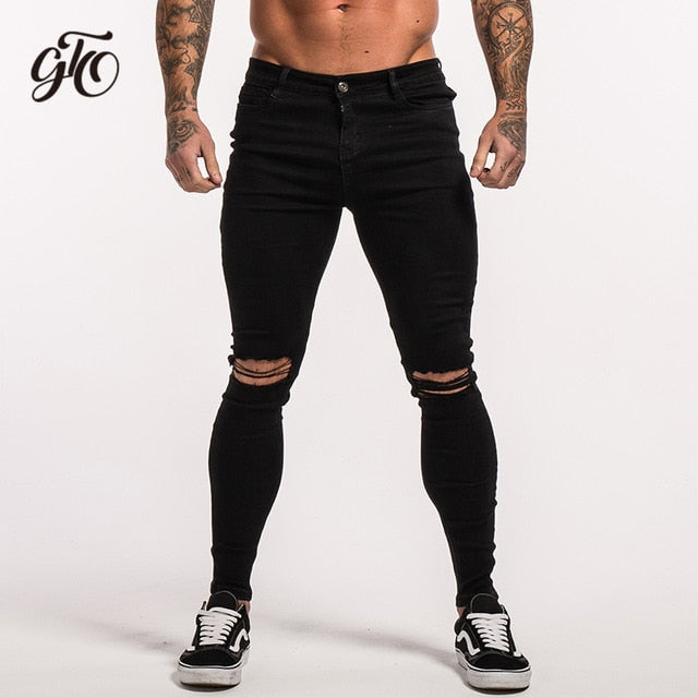 denim ripped skinny jeans mens