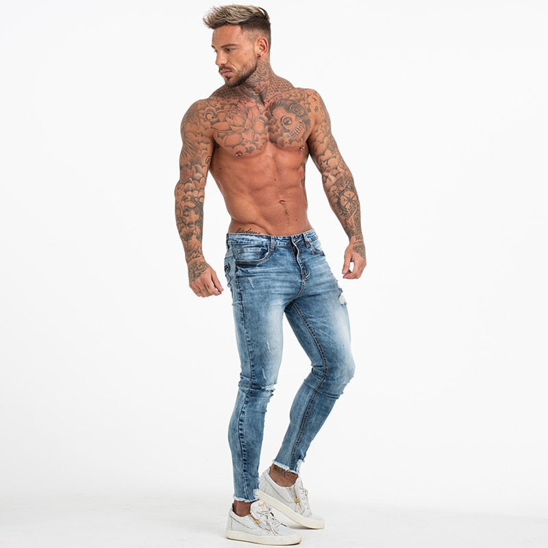 men's athletic fit ripped jeans