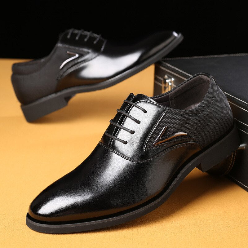 Classic Man Pointed Toe Dress Shoes Mens Patent Leather