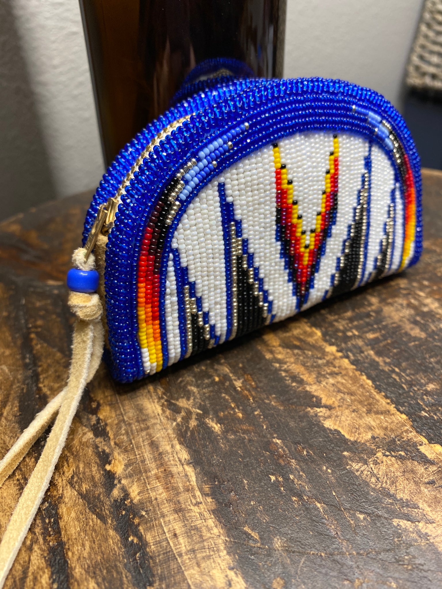 Zigzag Ceramic Beaded Clutch from Guatemala - Lakes and Mountains | NOVICA